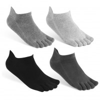 Meaiguo Toe Socks No Show Running Five Finger Crew Socks for Men Women 4 Pairs(Man A2)