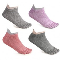 Toe Socks No Show Cotton Low Cut Five Finger Socks Athletic for Women by Meaiguo(ABSW1)