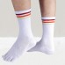 Men's Toe socks Cotton Crew Five Finger Socks Hiking Socks for Running 3 Pairs (White/3Pairs-Size 6-10)
