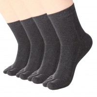 Women's Toe socks For Running Five Finger Socks With Cotton Athletic 4 Pairs (Black/4 pairs ABL2)