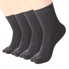 Women's Toe socks For Running Five Finger Socks With Cotton Athletic 4 Pairs (Black/4 pairs ABL2)