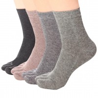 Women's Toe socks Cotton Crew Five Finger Socks For Running Athletic 4 Pack By Meaiguo (ABLW2)