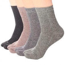 Women's Toe socks Cotton Crew Five Finger Socks For Running Athletic 4 Pack By Meaiguo (ABLW2)