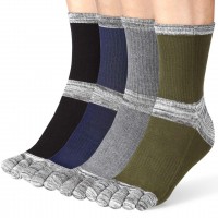 Meaiguo Toe Socks Running Five Finger Crew Cotton for Men Women 4 PairsMen Toe Pinse Mixture-Color)