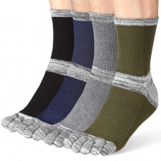 Meaiguo Toe Socks Running Five Finger Crew Cotton for Men Women 4 PairsMen Toe Pinse Mixture-Color)