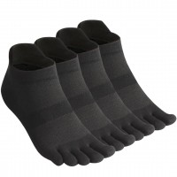 Men's Toe Socks Cotton Five Finger Socks Low Cut Athletic Socks for Running 4 Pairs(Mesh 3-Black)