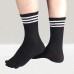 Men's Toe socks Cotton Crew Five Finger Socks Hiking Socks for Running 3 Pairs(Black&grey&white/3pairs-size 9-12)