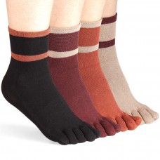 Women's Toe socks For Running Five Finger Socks With Cotton Athletic 4 Pairs(Women B3)