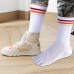 Men's Toe socks Cotton Crew Five Finger Socks Hiking Socks for Running 3 Pairs (White/3Pairs-Size 6-10)