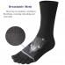 Men's Toe socks Cotton Crew Five Finger Socks Hiking Socks for Running 3 Pairs(Long Mesh Black)