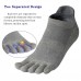 Men's Toe Socks Cotton Five Finger Socks Low Cut Athletic Socks for Running 4 Pairs(Mesh 3-Grey)