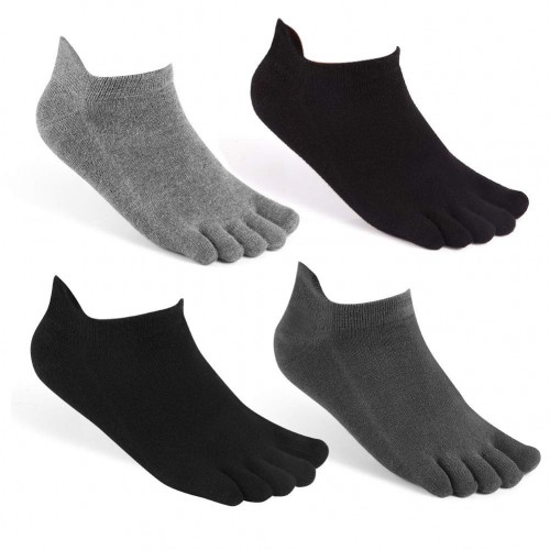 Meaiguo Toe Socks No Show Running Five Finger Socks for Men Women 4 Pairs(A2-Style)