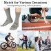 Men's Toe socks Cotton Crew Five Finger Socks Hiking Socks for Running 3 Pairs(Long Mesh Grey)