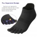 Men's Toe Socks Cotton Five Finger Socks Low Cut Athletic Socks for Running 4 Pairs (Grey&White&2Black-Size 7-13)