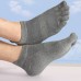 Men's Toe Socks Cotton Five Finger Socks Low Cut Athletic Socks for Running 4 Pairs (Grey&White&2Black-Size 7-13)