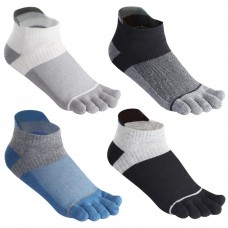 Men's Cotton Toe Socks Five Finger Socks Low Cut Athletic Socks for Running 4 Pairs(Mesh Style2)