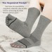 Men's Toe socks Cotton Crew Five Finger Socks Hiking Socks for Running 3 Pairs(Long Mesh Grey)