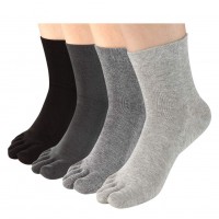 Meaiguo Toe Socks Running Five Finger Crew Cotton for Men Women 4 Pairs(MenA1)