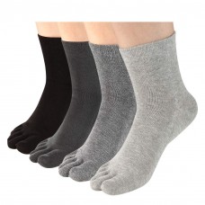 Meaiguo Toe Socks Running Five Finger Crew Cotton for Men Women 4 Pairs(MenA1)