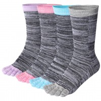 Women's Toe socks For Running Crew Five Finger Socks With Cotton 4 Pairs(Women Crew Pin)