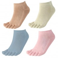 Toe Socks No Show Cotton Low Cut Five Finger Socks Athletic for Women by Meaiguo(Women A2)