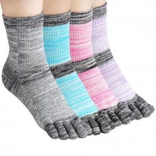 Women's Toe socks For Running Five Finger Socks With Cotton Athletic 4 Pairs(Women Toe Pinse01)