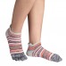 Meaiguo Women's Toe socks No Show Cotton Five Finger Socks For Running Athletic 3 Pairs（Strip2-Grey/Blue/Orange）
