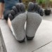 Cotton Toe Socks for Men Women Five Finger Socks Quarter Running Socks with Toes 4 Pairs(Light Grey)