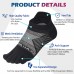Toe Socks for Men Women Coolmax Five Finger Socks No Show Athletic Toe Socks Running 3 Pairs(Black)M
