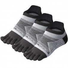 Toe Socks for Men Women Coolmax Five Finger Socks No Show Athletic Toe Socks Running 3 Pairs(White)S