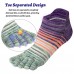 Meaiguo Women's Toe socks No Show Cotton Five Finger Socks For Running Athletic 3 Pairs（Strip1-red/Blue/Purple）