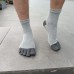 Cotton Toe Socks for Men Women Five Finger Socks Quarter Running Socks with Toes 4 Pairs(Light Grey)