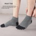 Cotton Toe Socks Mens Five Finger Socks No Show Athletic Running Socks 4 Pairs(16ab-black)