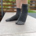 Cotton Toe Socks for Men Women Five Finger Socks Quarter Running Socks with Toes 4 Pairs(Grey)