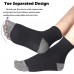 Cotton Toe Socks for Men Women Five Finger Socks Quarter Running Socks with Toes 4 Pairs(black)