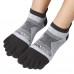 Toe Socks for Men Women Coolmax Five Finger Socks No Show Athletic Toe Socks Running 3 Pairs(White)S