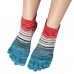 Meaiguo Women's Toe socks No Show Cotton Five Finger Socks For Running Athletic 3 Pairs（Strip1-red/Blue/Purple）