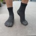 Cotton Toe Socks for Men Women Five Finger Socks Quarter Running Socks with Toes 4 Pairs(Grey)