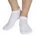 Men's Toe Socks Cotton Five Finger Socks Low Cut Athletic Socks for Running 4 Pairs(Men Mesh 3-White)