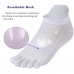 Men's Toe Socks Cotton Five Finger Socks Low Cut Athletic Socks for Running 4 Pairs(Men Mesh 3-White)