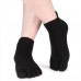 Meaiguo Toe Socks No Show Five Finger Socks Running Toe Socks for Men Women 6 Pairs(Black)